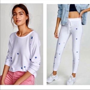 NWT CHASER Matching Pullover + Joggers Hearts